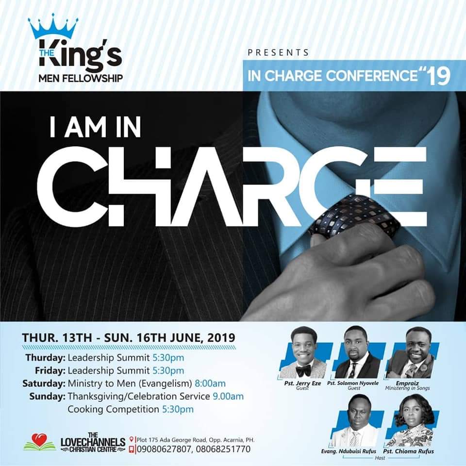 The King's Men Fellowship Set To Host IN-CHARGE Conference At The Love Channels Christian Centre, PH