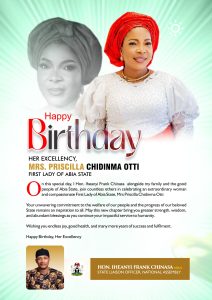 Chief Chinasa Celebrates Abia First Lady, Priscilla Otti