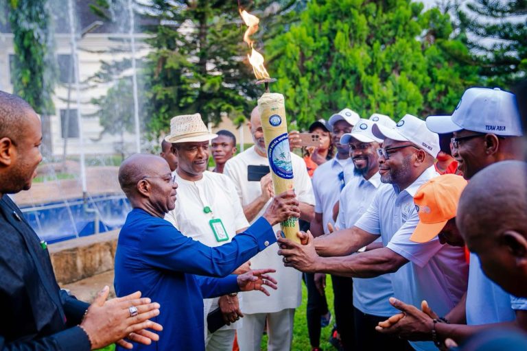 Gov Otti Receives NDDC Sports Festival Torch, Assures Team Abia Of Government Support As Under-15 Handball Team Qualifies For Major Tournament In Spain