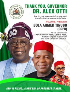 Hon Iheanyi Frank Chinasa Welcomes President Ahmed Bola Tinubu to Abia State For Multiple Projects Commissioning