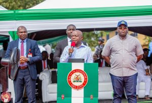 Gov Otti Flags Off Reconstruction Of Umuahia-Ikot Ekpene Road, Says No Dichotomy In Fixing Roads