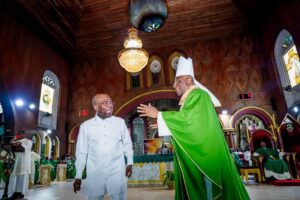 You Are a Gov with Integrity, Your Works Will Campaign For You, Says Aba Catholic Bishop, As Gov Otti Congratulates Him, Vows To Build Retirement Home For Priests